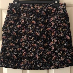 Mossimo Black Floral Corduroy Mini Skirt 2